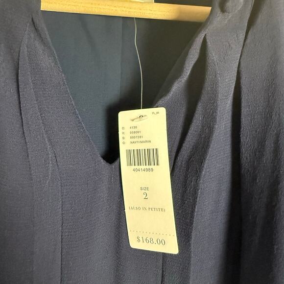 Maeve Anthropologie Navy Fringed Hem Sleeveless Swing Mini Dress Size 2 - Picture 12 of 13